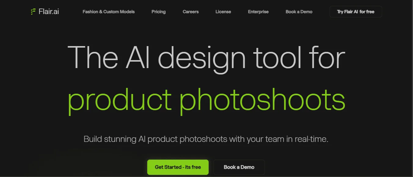 Screenshot of the Flair.ai homepage