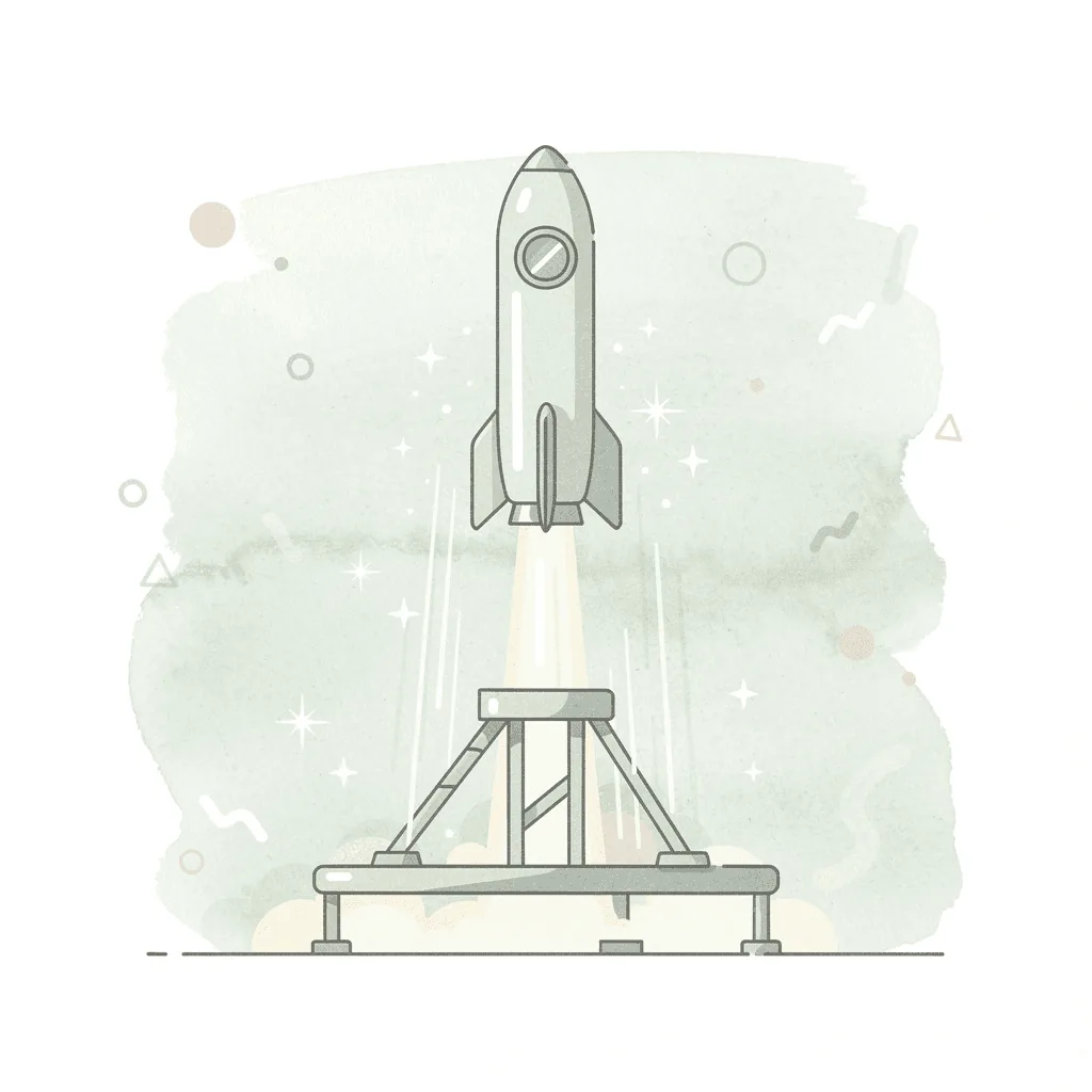Scene illustration of a product launching upward, representing conversion growth through better visuals