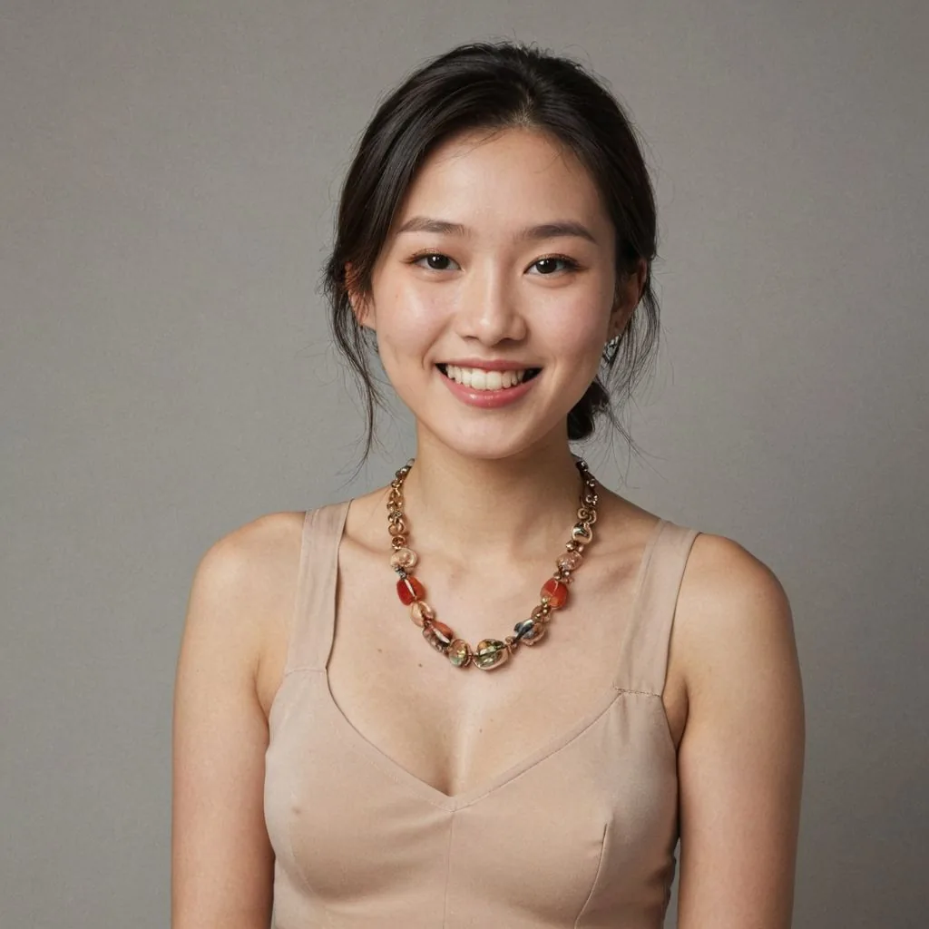 chinese woman wearing necklace made on caspa AI
