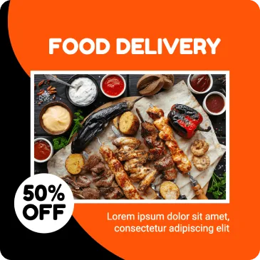 food on a table, food delivery poster