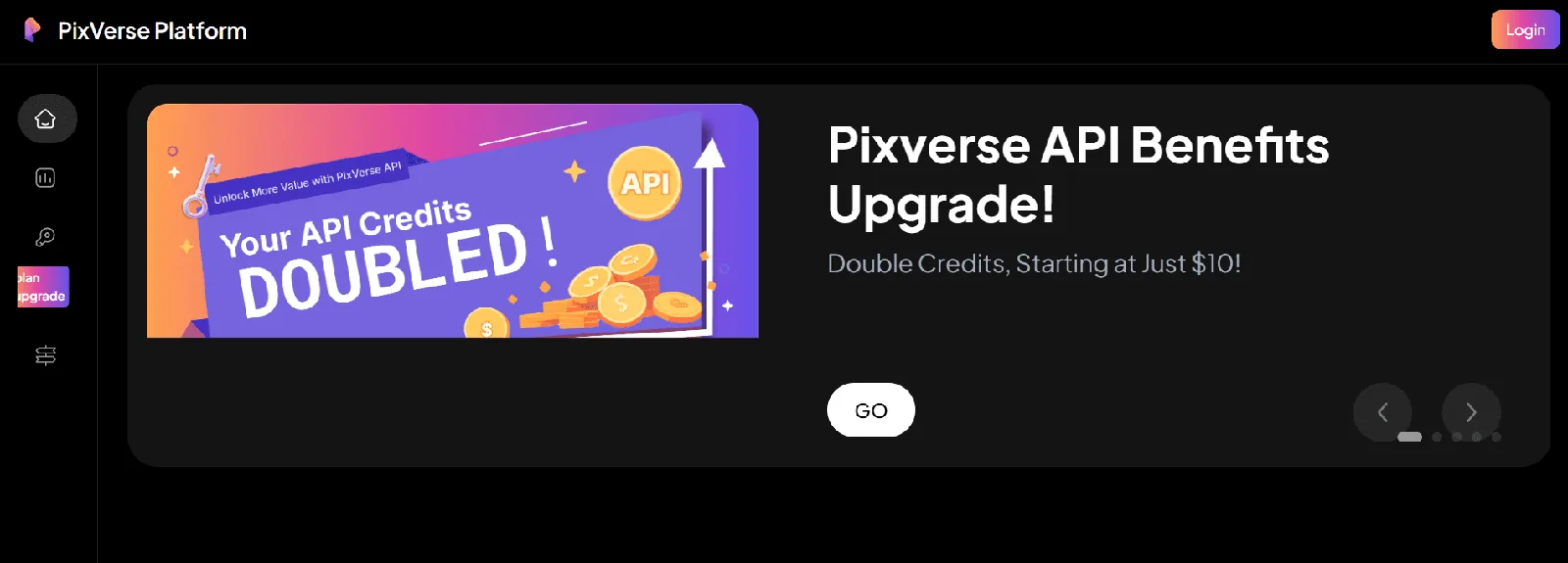 Screenshot of the PixVerse AI homepage, an AI video creation tool