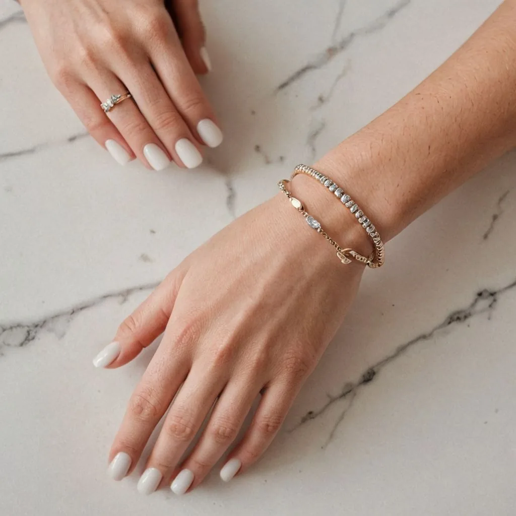 bracelet with white nails made on caspa AI