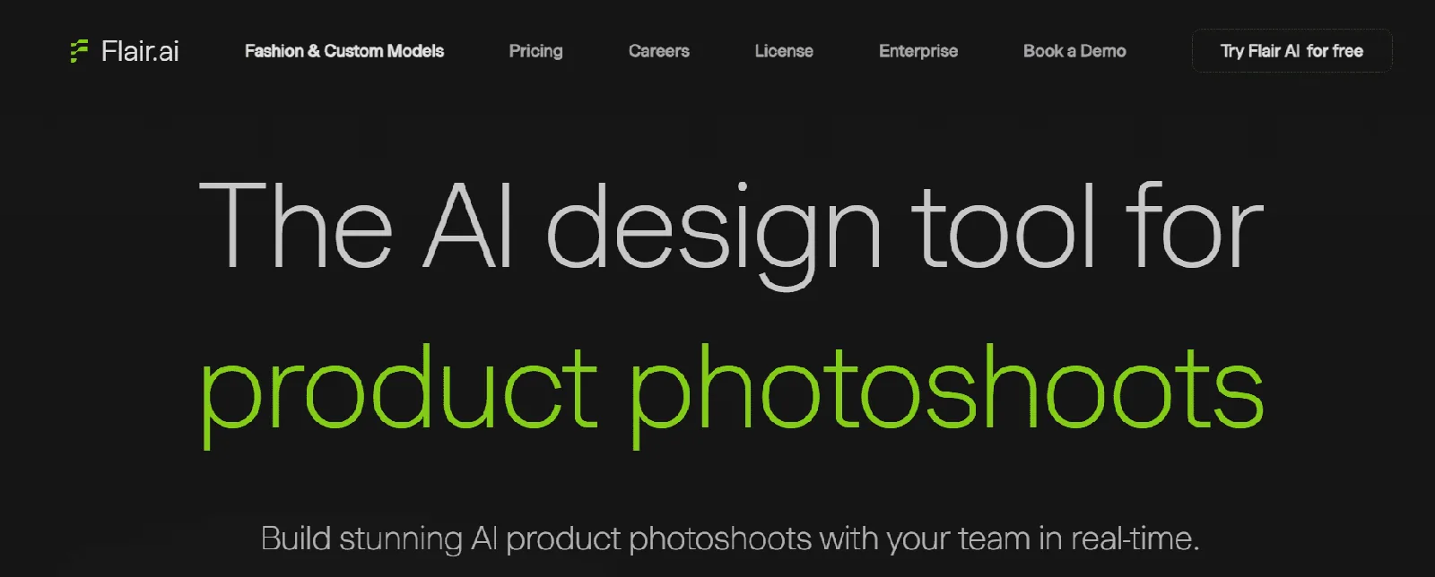 Screenshot of the Flair.ai homepage