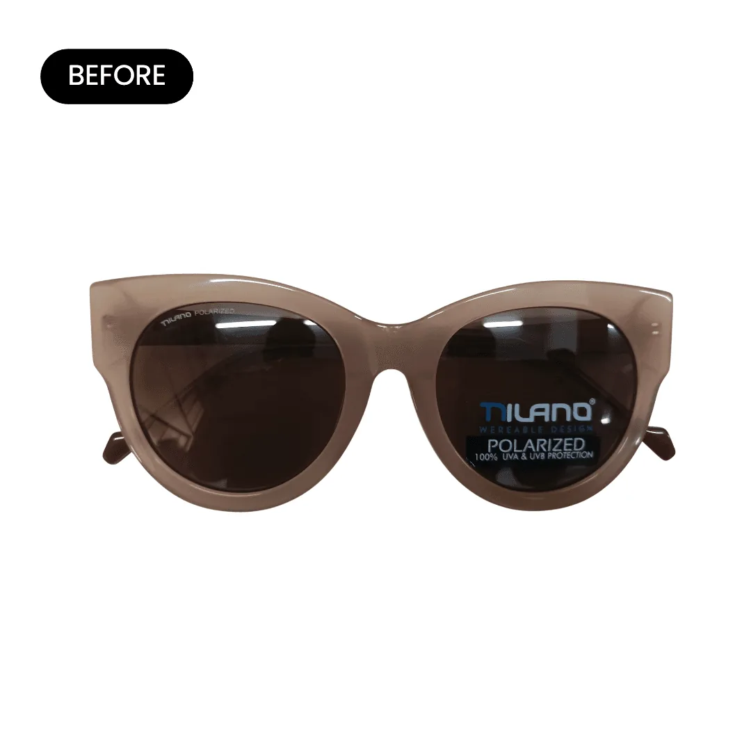 brown sunglasses on a white background