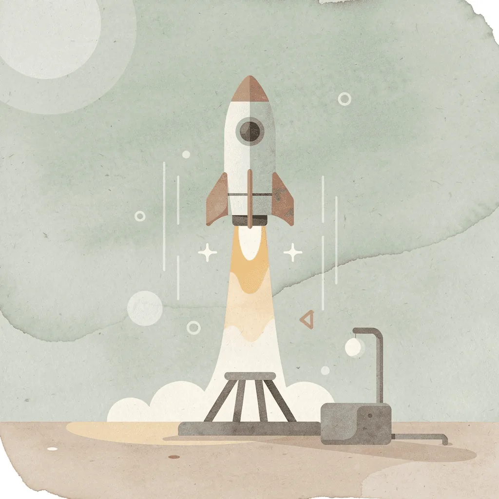  Scene illustration of a product launching upward, representing increased sales