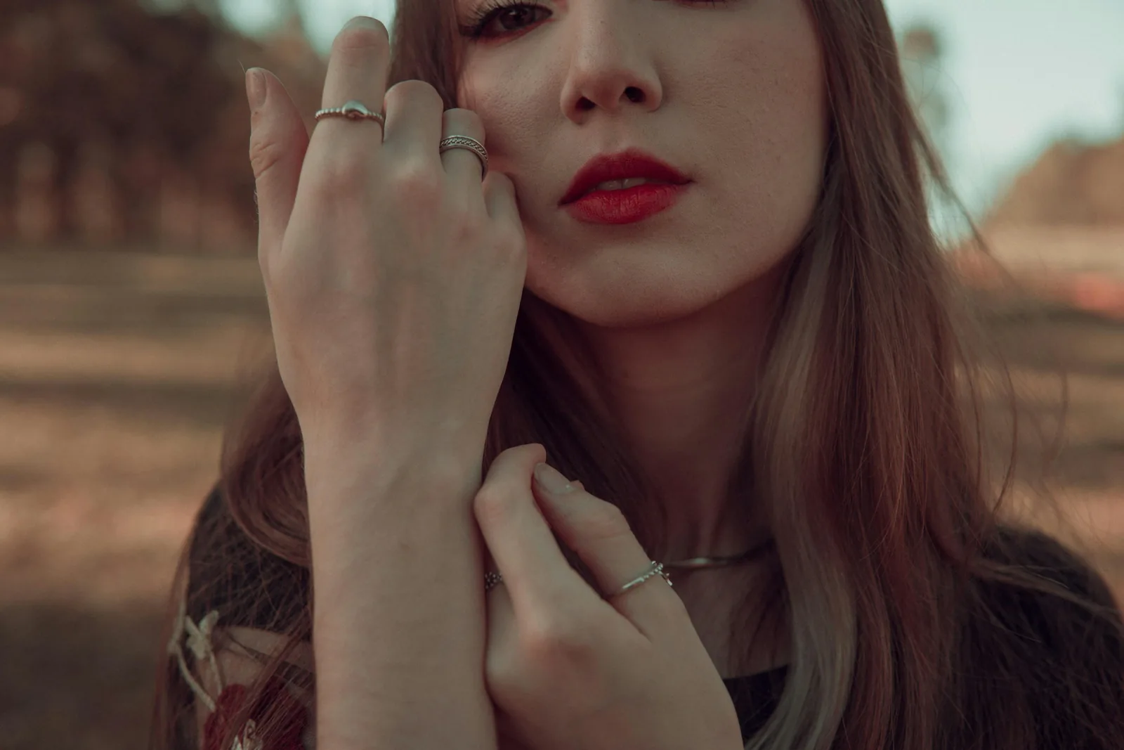 woman with rings: Natural Light Product Photography