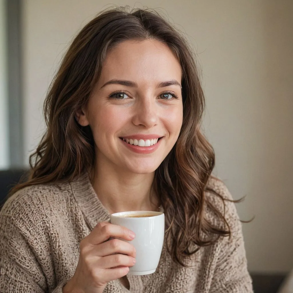 25 year old woman drinking coffee