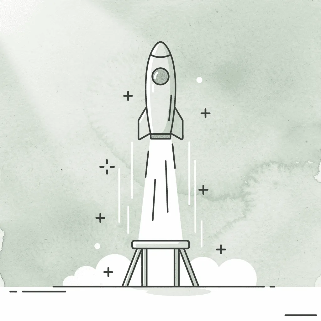 Scene of a product launching upward, representing listings that convert