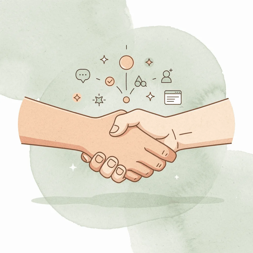 Scene of a handshake representing the product photo as the critical first impression before a sale