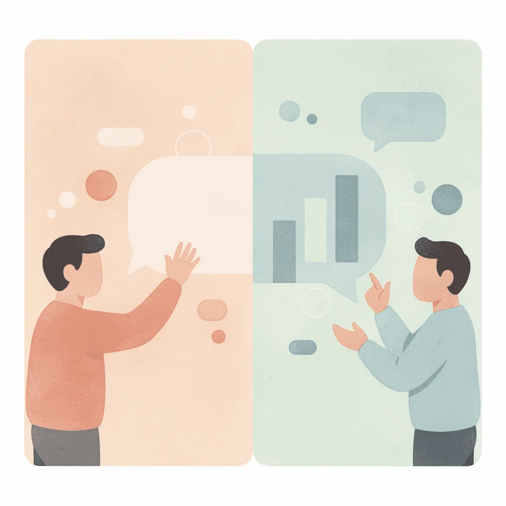 Scene showing the contrast between casual selling and building a lasting creator business