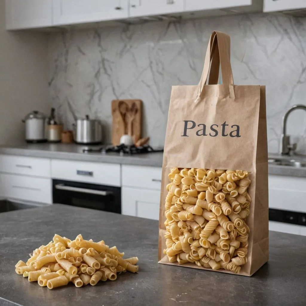 pasta on a table in modern kitchen made on caspa AI