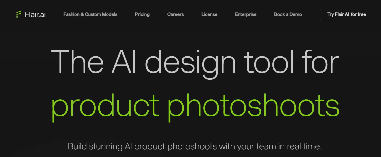 Screenshot of the Flair.ai homepage