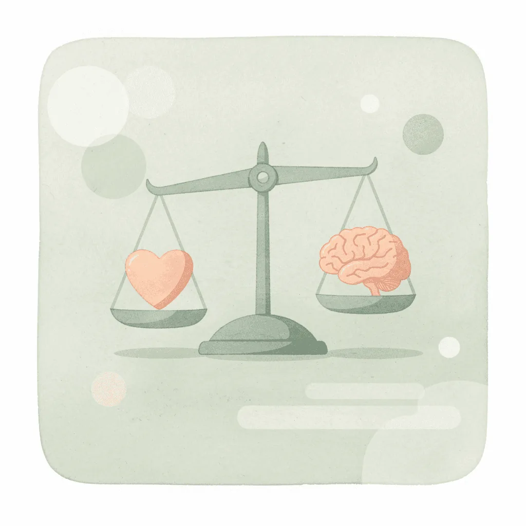 Icon scale showing presentation weighed against fulfillment