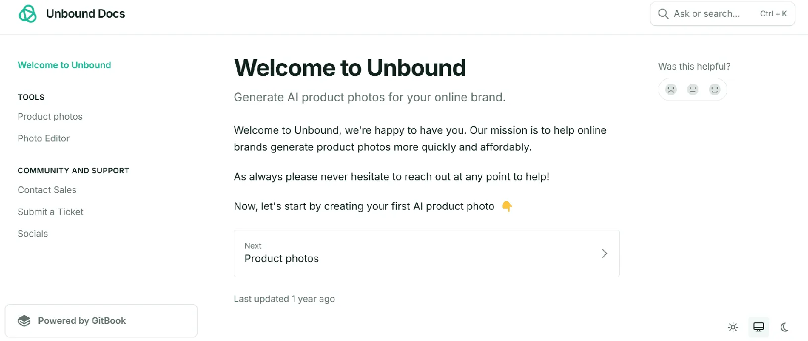Screenshot of the Unbound homepage