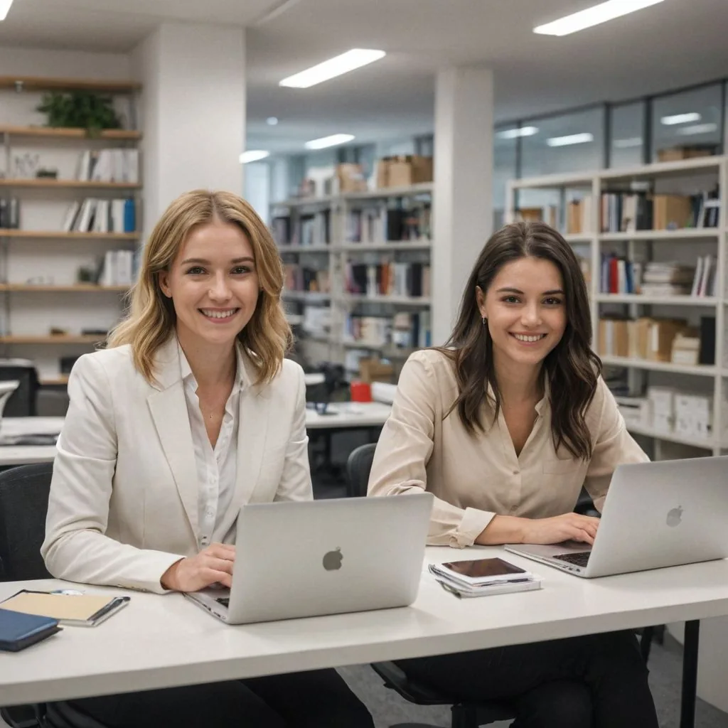 2 women working in an office
