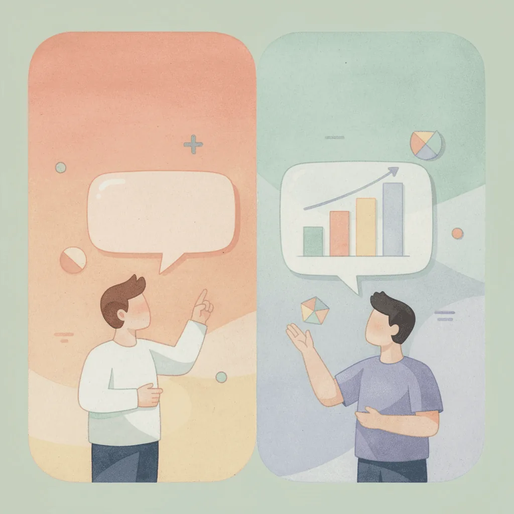 Scene illustration contrasting a fully hosted ecommerce platform with a self-managed plugin-based store setup