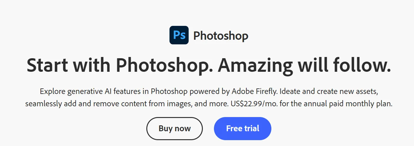 Screenshot of the Photo AI homepage, an AI photo generation tool