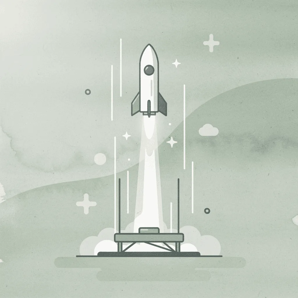 Scene illustration of a product launching upward, representing conversion growth